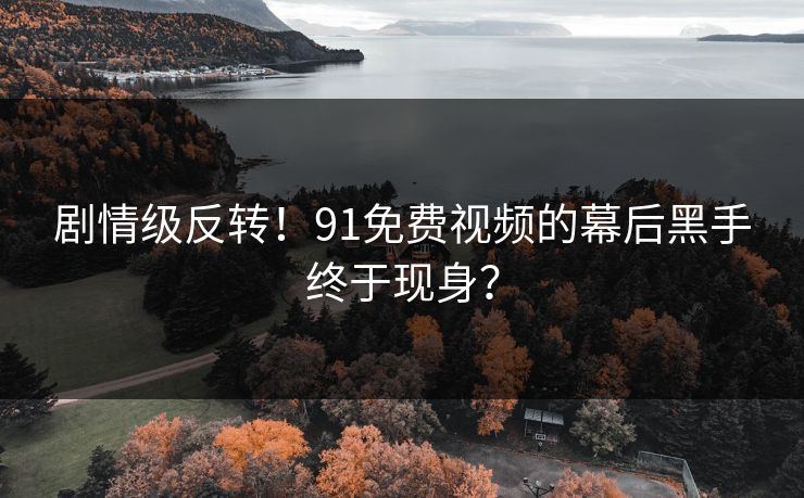 剧情级反转！91免费视频的幕后黑手终于现身？