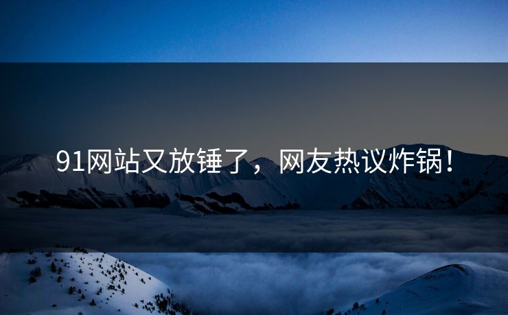 91网站又放锤了，网友热议炸锅！