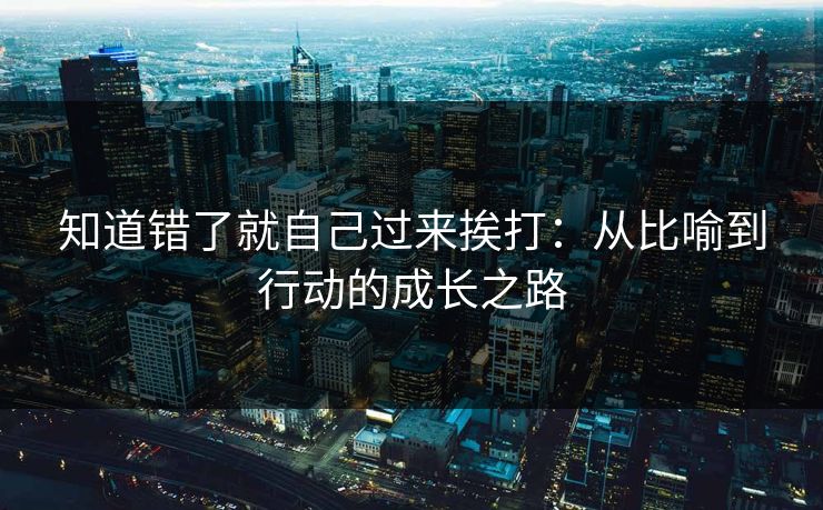 知道错了就自己过来挨打:从比喻到行动的成长之路