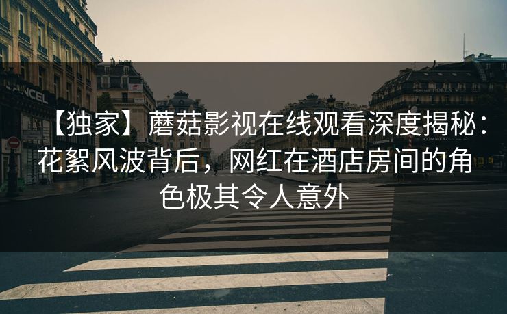 【独家】蘑菇影视在线观看深度揭秘:花絮风波背后,网红在酒店房间的角色极其令人意外