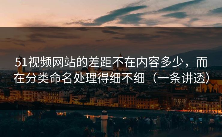 51视频网站的差距不在内容多少,而在分类命名处理得细不细(一条讲透) 51视频网站的差距不在内容多少,而在分类命名处理得细不细(一条讲透)